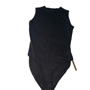 CT617a Skims NWT Body Basics Crew Neck Bodysuit Brief with Snaps Onyx L